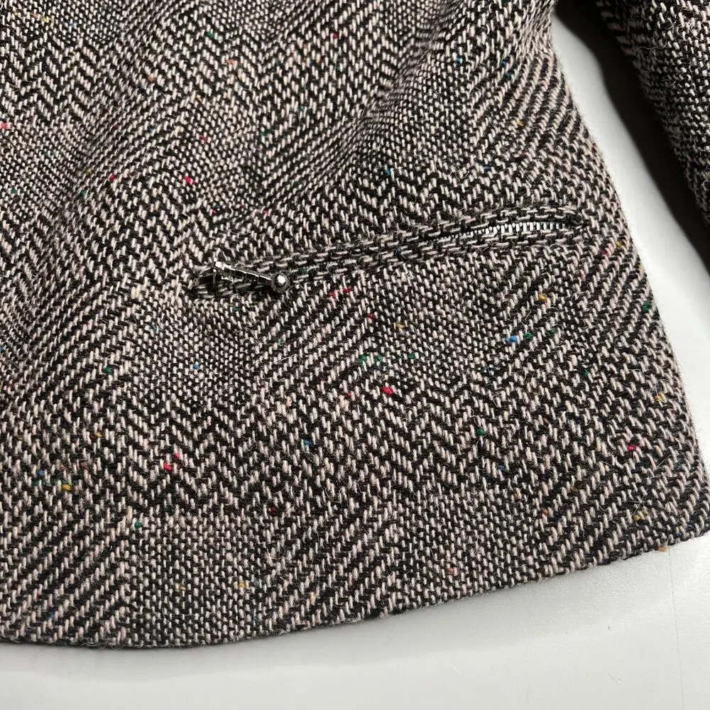 90s Vintage J. London‎ Women’s Wool Tweed Jacket Size 8 – Made in Ukraine